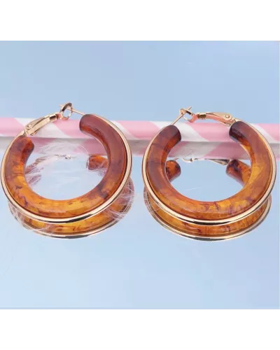 Créoles en acier doré Sofia