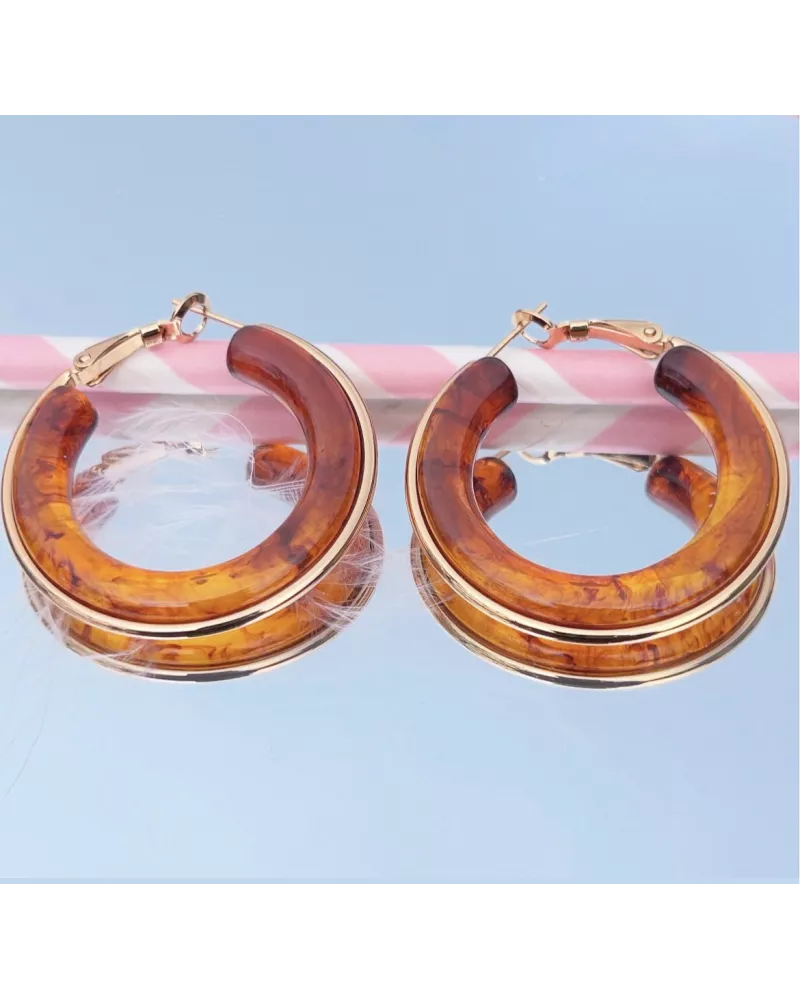 Créoles en acier doré Sofia