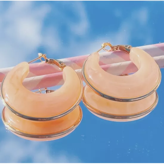 Créoles en acier doré Camélia