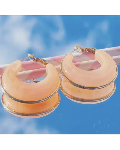 Créoles en acier doré Camélia