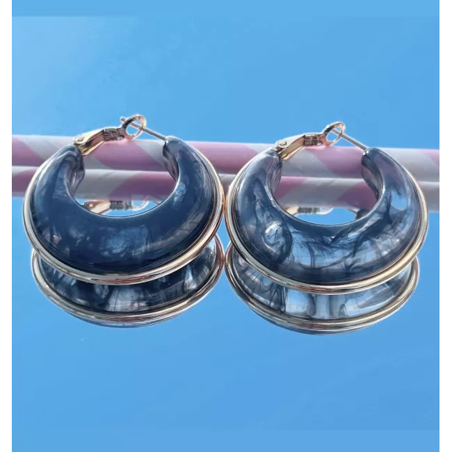 Créoles en acier doré Camélia