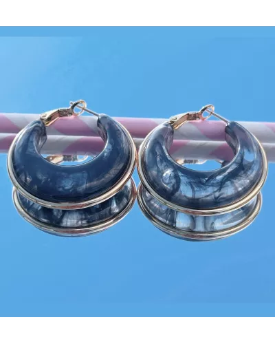 Créoles en acier doré Camélia