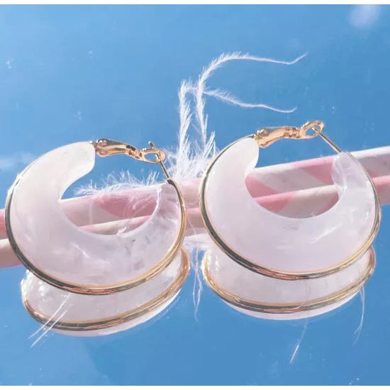 Créoles en acier doré Camélia