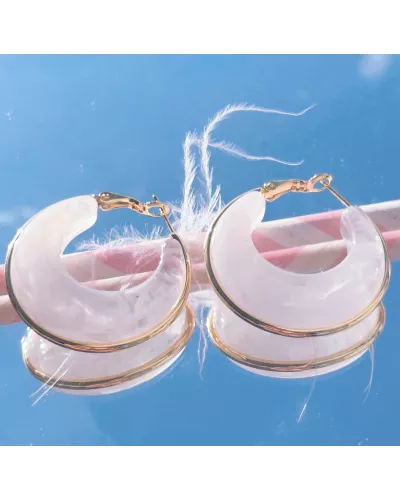 Créoles en acier doré Camélia