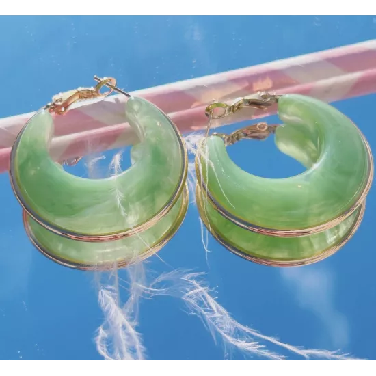 Créoles en acier doré Camélia