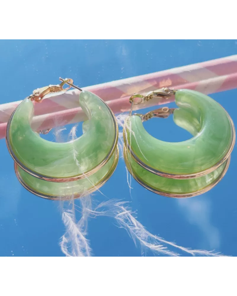 Créoles en acier doré Camélia