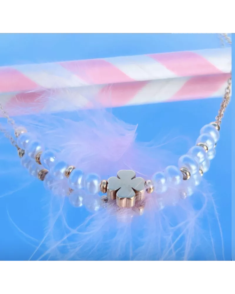 Collier acier doré Sélya