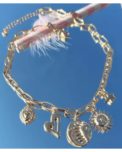 Collier Acier doré Cyrielle