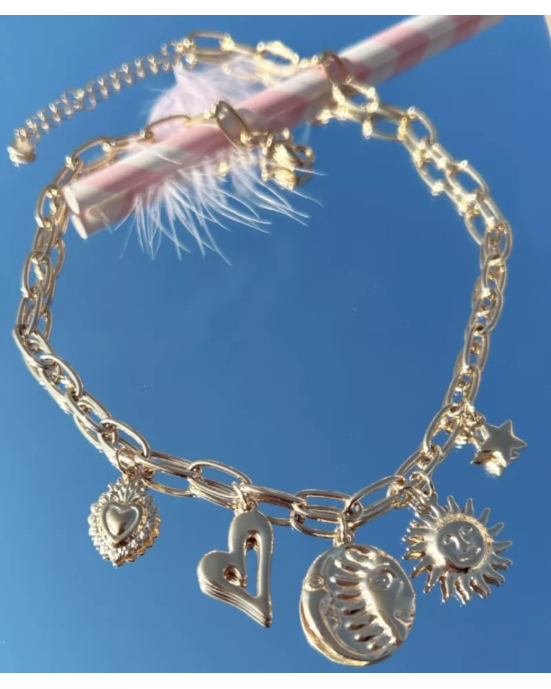 Collier Acier doré Cyrielle