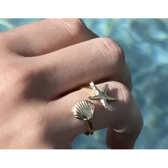 Bague acier doré Naïa