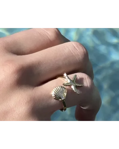Bague acier doré Naïa