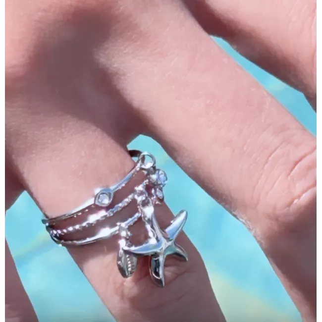 Bague acier doré Naïa