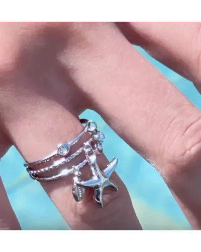 Bague acier doré Naïa
