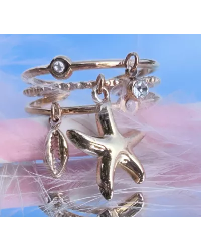 Bague acier doré Naïa