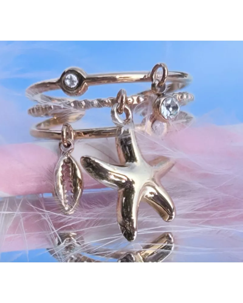 Bague acier doré Naïa