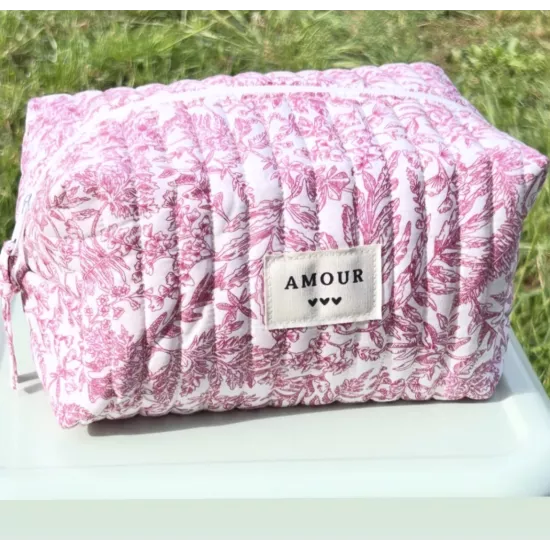 rousse maquillage femme coton – Toile florale rose | Juliette