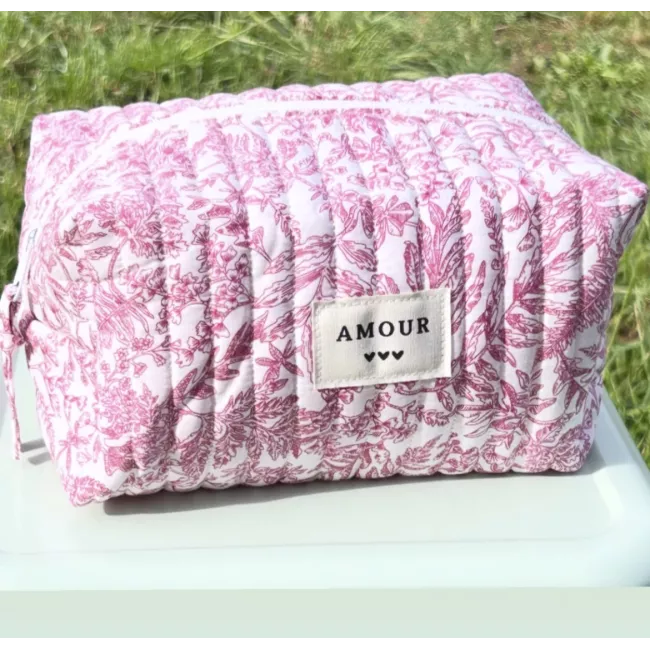 rousse maquillage femme coton – Toile florale rose | Juliette