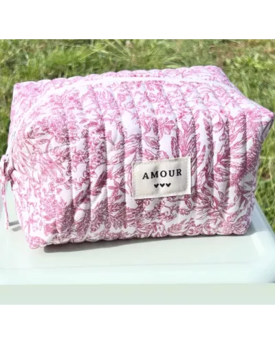 rousse maquillage femme coton – Toile florale rose | Juliette