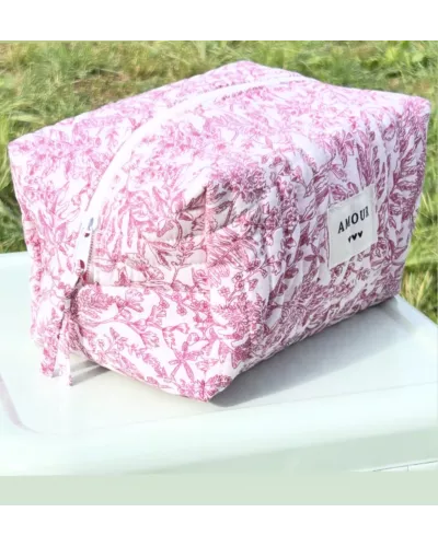 rousse maquillage femme coton – Toile florale rose | Juliette