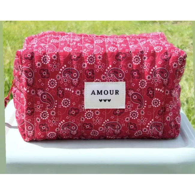 Trousse maquillage femme coton – Bandana rouge | Juliette My Poupi