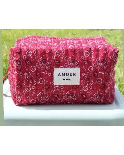 Trousse maquillage femme coton – Bandana rouge | Juliette My Poupi