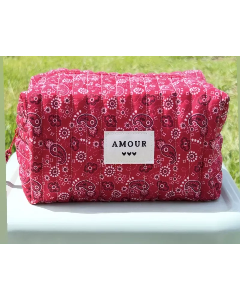Trousse maquillage femme coton – Bandana rouge | Juliette My Poupi