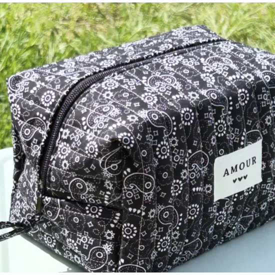 Trousse maquillage femme coton – Bandana noir | Juliette My Poupi