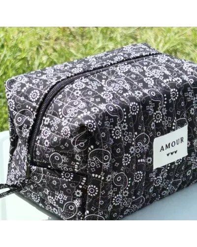 Trousse maquillage femme coton – Bandana noir | Juliette My Poupi