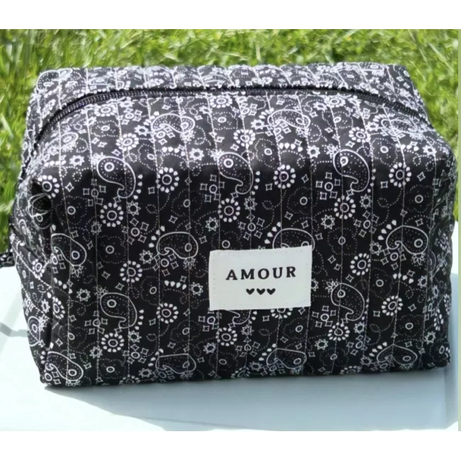 Trousse maquillage femme coton – Bandana noir | Juliette My Poupi