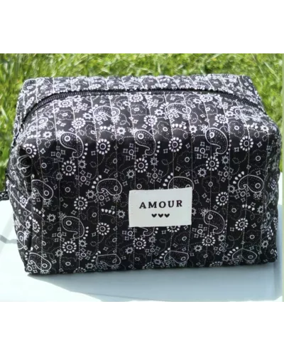 Trousse maquillage femme coton – Bandana noir | Juliette My Poupi