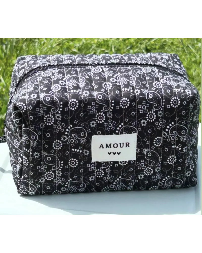 Trousse maquillage femme coton – Bandana noir | Juliette My Poupi