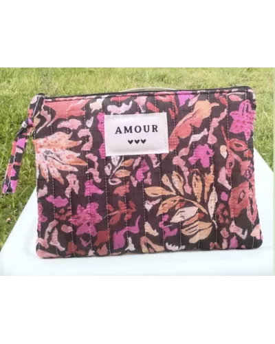 Pochette maquillage femme – Fleurs intenses nocturnes | Juliette My Poupi
