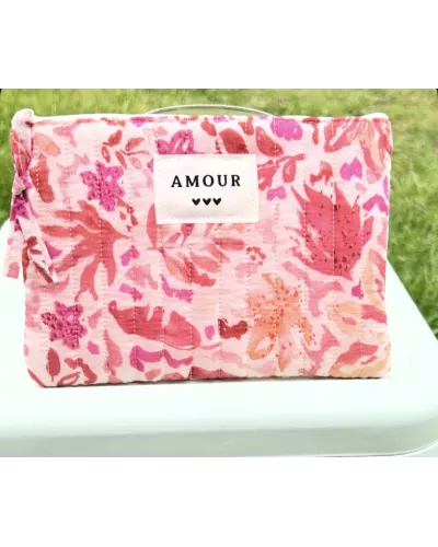 Pochette maquillage femme – Fleurs romantiques rosées | Juliette My Poupi