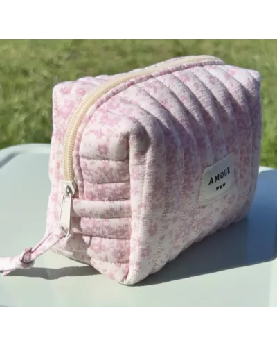 Mini trousse femme rose clair – Pochette maquillage élégante | My Poupi