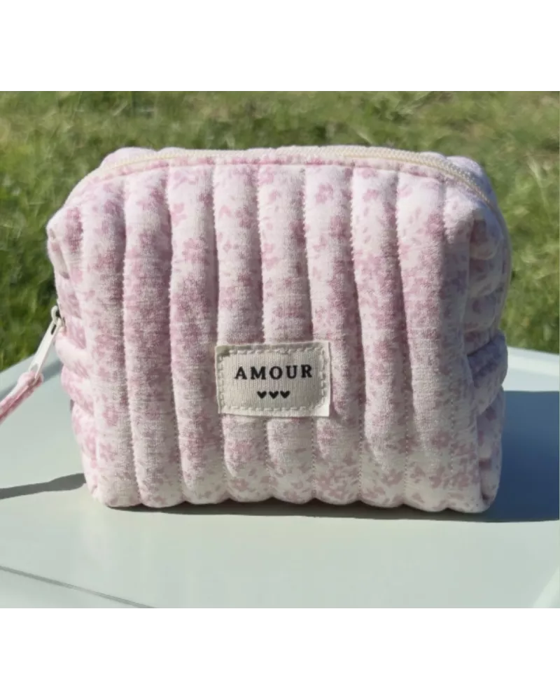 Mini trousse femme rose clair – Pochette maquillage élégante | My Poupi