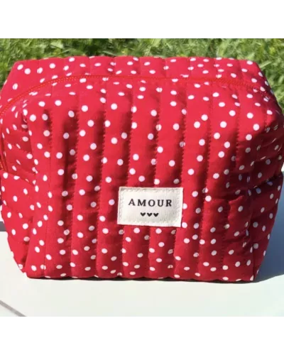Mini trousse femme pois rouges – Pochette maquillage tendance | My Poupi