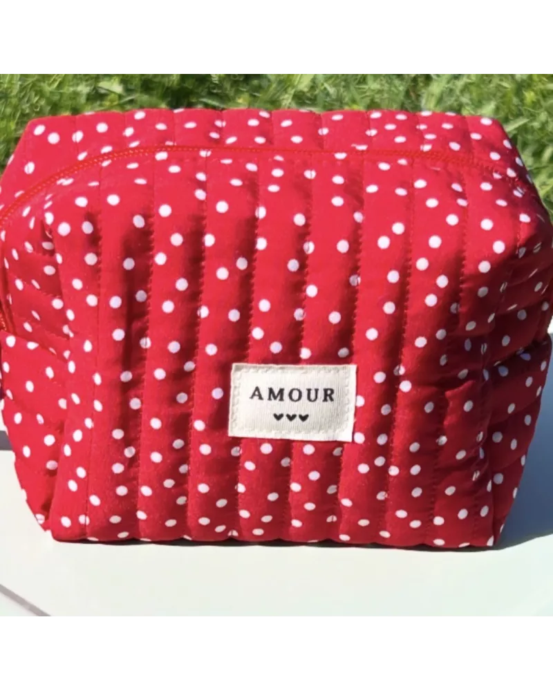 Mini trousse femme pois rouges – Pochette maquillage tendance | My Poupi