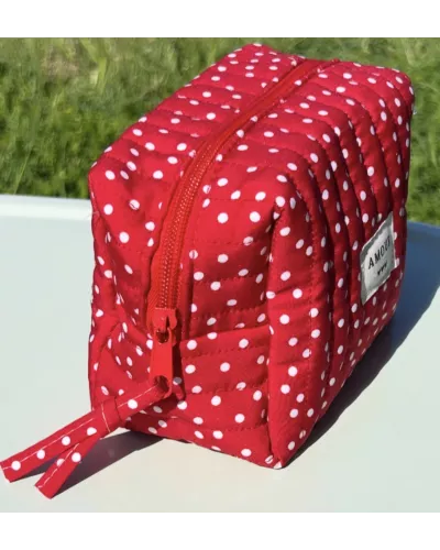 Mini trousse femme pois rouges – Pochette maquillage tendance | My Poupi