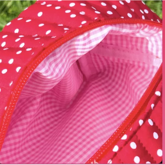 Mini trousse femme pois rouges – Pochette maquillage tendance | My Poupi