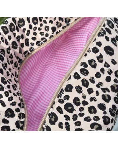 Mini trousse femme léopard beige – Pochette maquillage chic | My Poupi