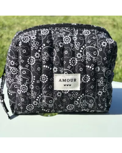 Mini trousse maquillage femme – Bandana noir élégant | Juliette Pocket My Poupi