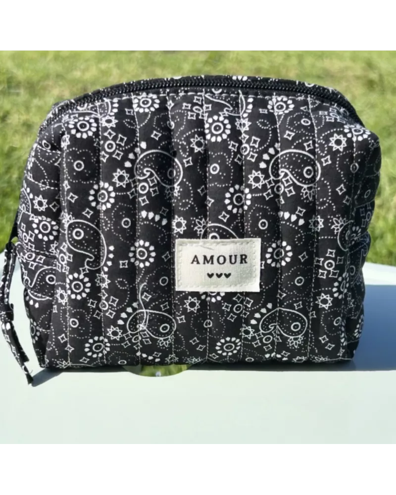 Mini trousse maquillage femme – Bandana noir élégant | Juliette Pocket My Poupi