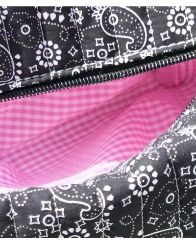 Mini trousse maquillage femme – Bandana noir élégant | Juliette Pocket My Poupi