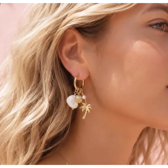 Boucles d’oreilles acier doré Calypsea