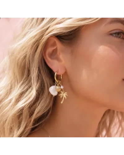 Boucles d’oreilles acier doré Calypsea