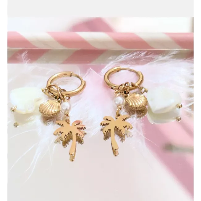 Boucles d’oreilles acier doré Calypsea