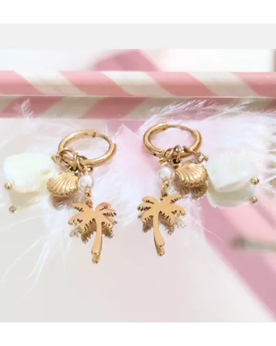 Boucles d’oreilles acier doré Calypsea