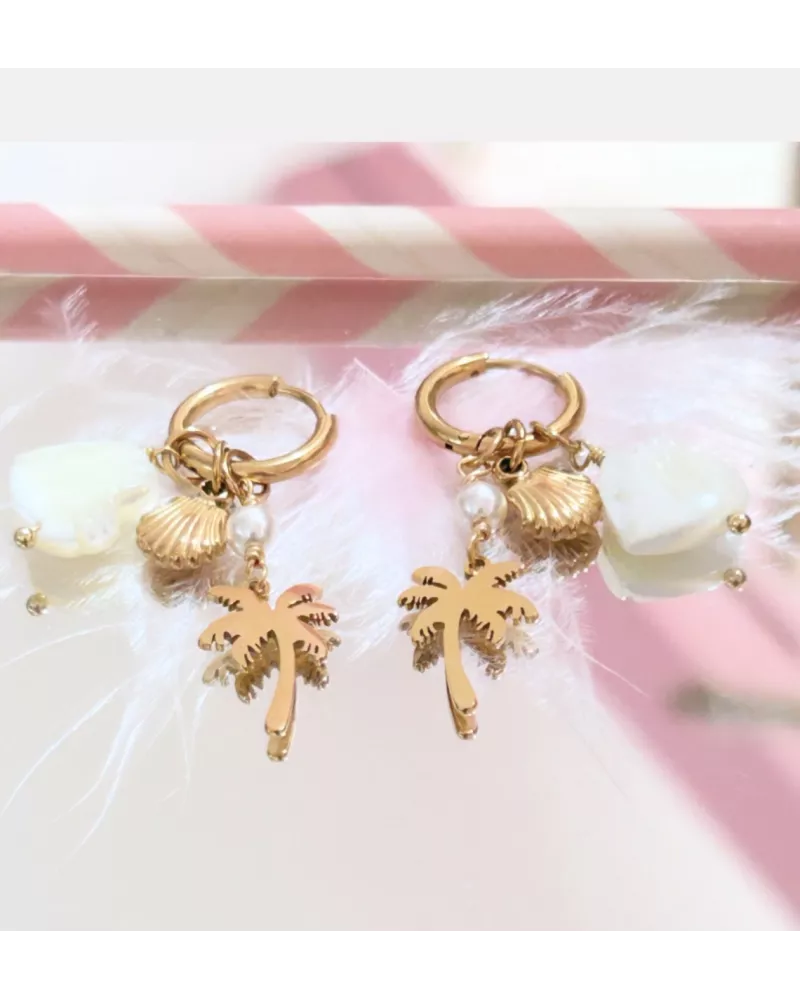Boucles d’oreilles acier doré Calypsea