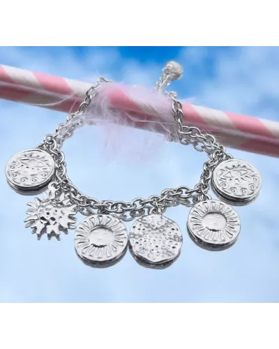 Bracelet médailles solaires en acier inoxydable – Soléane | My Poupi