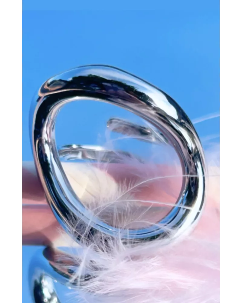 Bague ovale tendance en acier inoxydable réglable